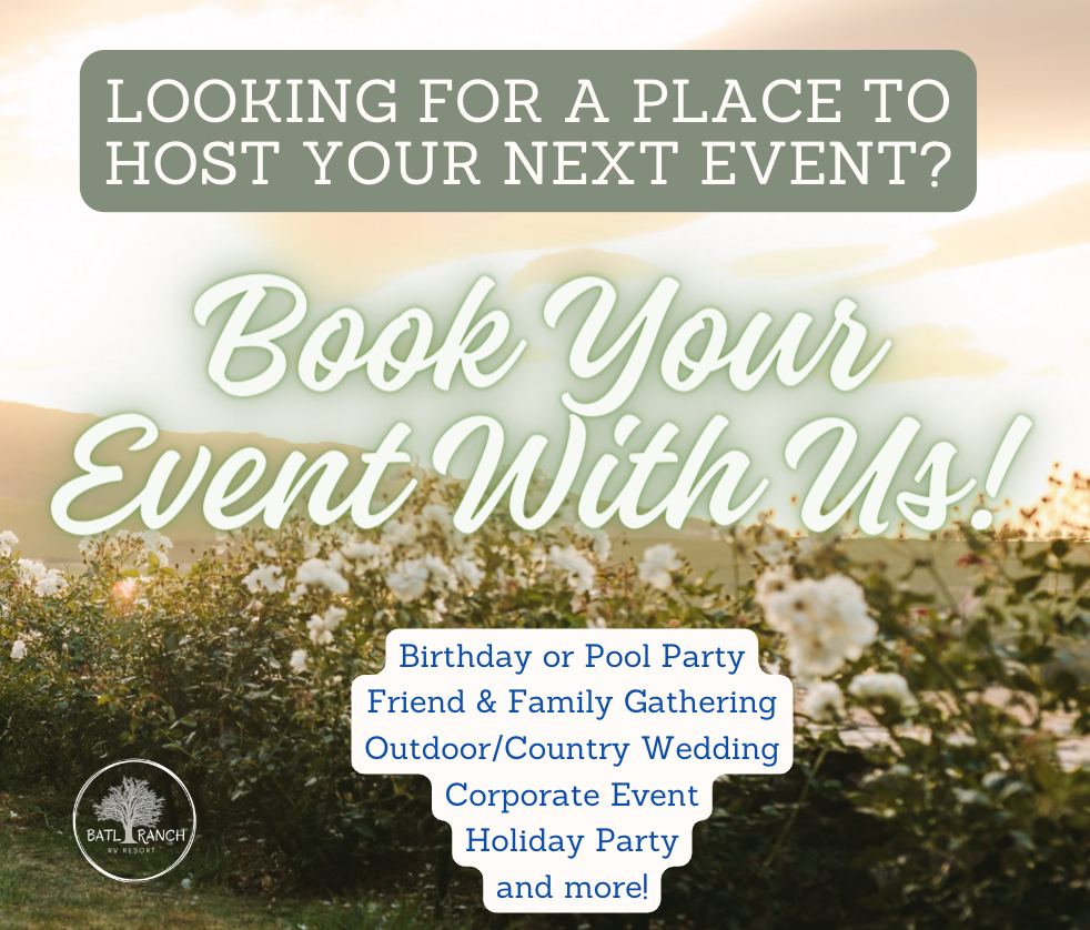 book your event with us with field of flowers and party info