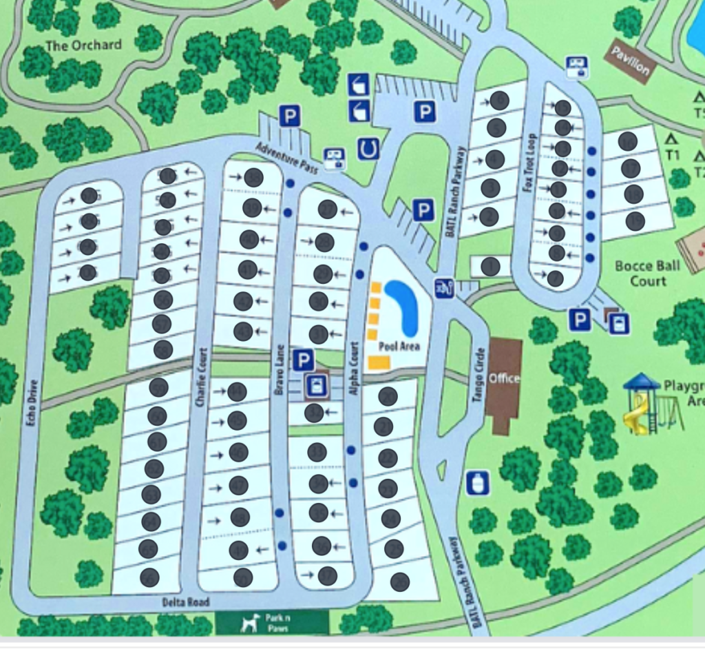 batl ranch rv resort site map 70 sites